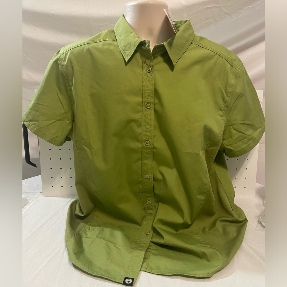 Chef Works Green Button Short Sleeve Top